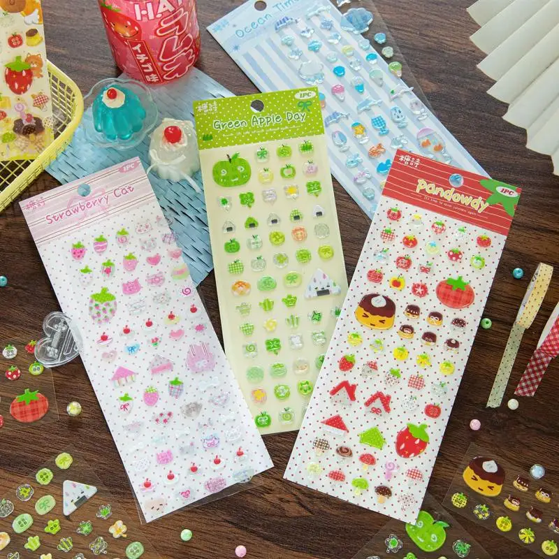 1/4Pcs Cute 3D Adhesive Stickers Clover Stickers DIY Craft Scrapboo Journal Phone Cases Hand Account Decor Stickers Art Supplies