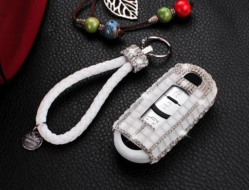 Women Fashion Luxury Diamond Bling Key Case Holder Ring For Mazda 6 CX-5 Atenza CX-7 CX-9 Smart Fob Key Chain Accessories