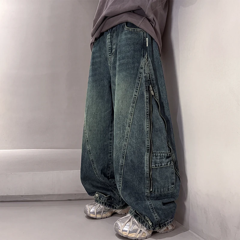New Fashion Children American High Street Heavy-Duty Loose Denim Jeans for Boy Streetwear Pants Kids Luxury Jeans Trousers 4-16Y
