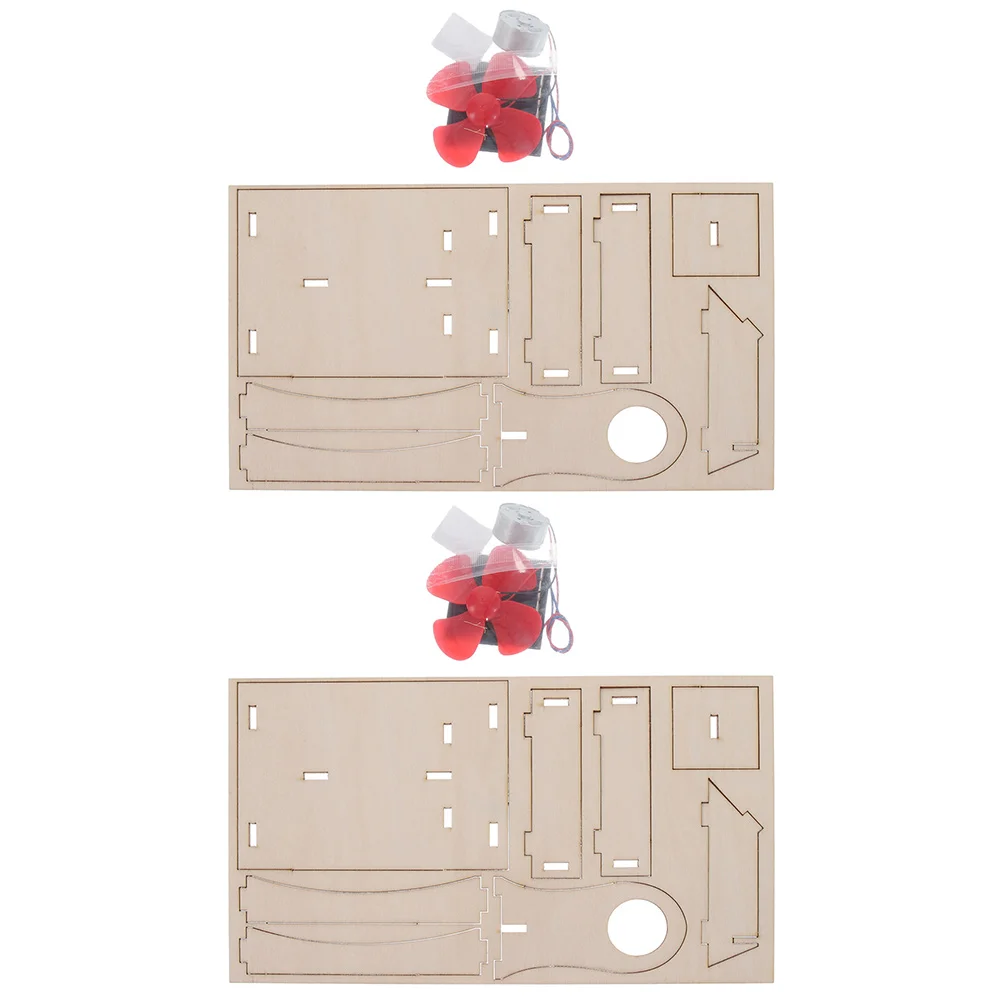 Paquet de matériel de ventilateur solaire, 2 ensembles, accessoires de projet scientifique, Kit de jouets éducatifs, expérience, modèle en bois, assembler, bricolage pour enfant