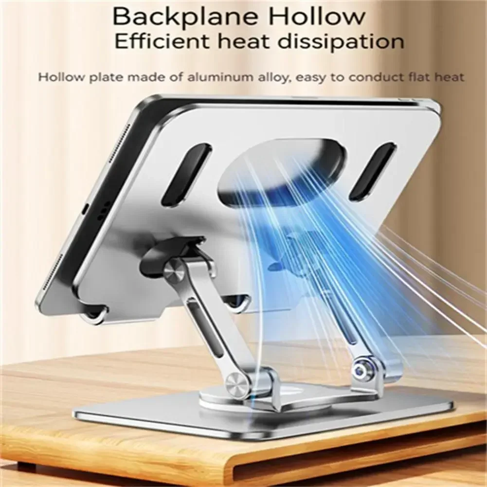 Suporte para laptop Suporte para tablet para celular 360 °   Acessórios de suporte preguiçoso de mesa multifuncional de liga de alumínio dobrável giratório