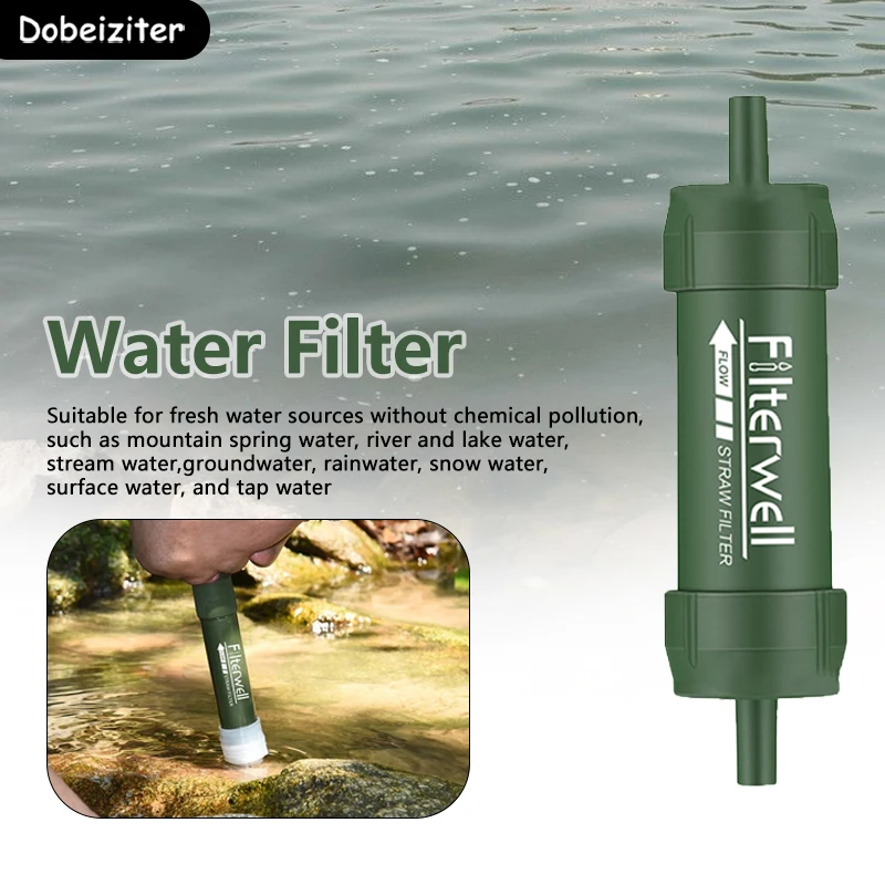 Mini Water Filter Straw Portable Outdoor Emergency Purification Micron Survival Gear for Storm Hiking Camping Water Purifier