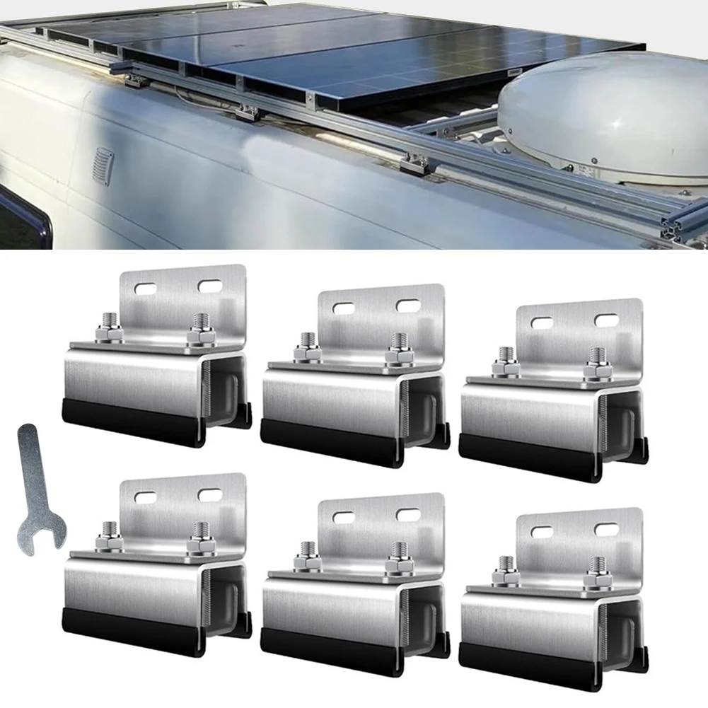 

RV Photovoltaic Bracket RV Yacht Stable Roof Box Fixed Stainless Steel Bracket Photovoltaic With Wrench Solar Power Parts