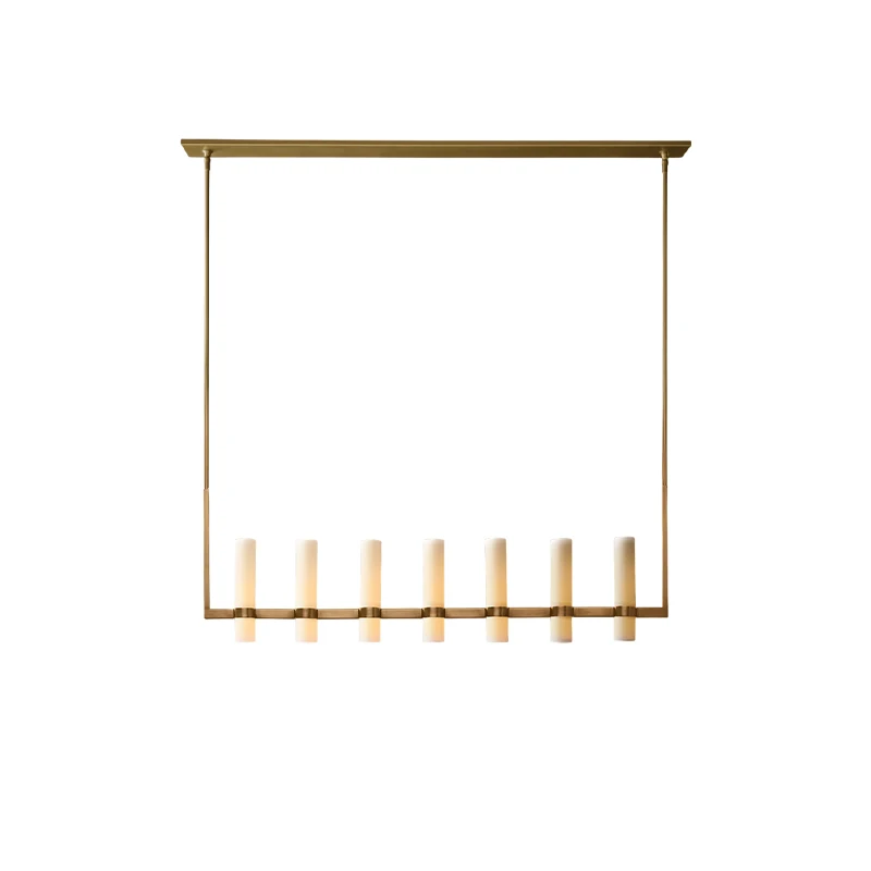 

American Vintage 100-160cm White Glass 2025 Chandelier Hanging Lamps Lustre Suspension Luminaire Lampen For Dinning Room