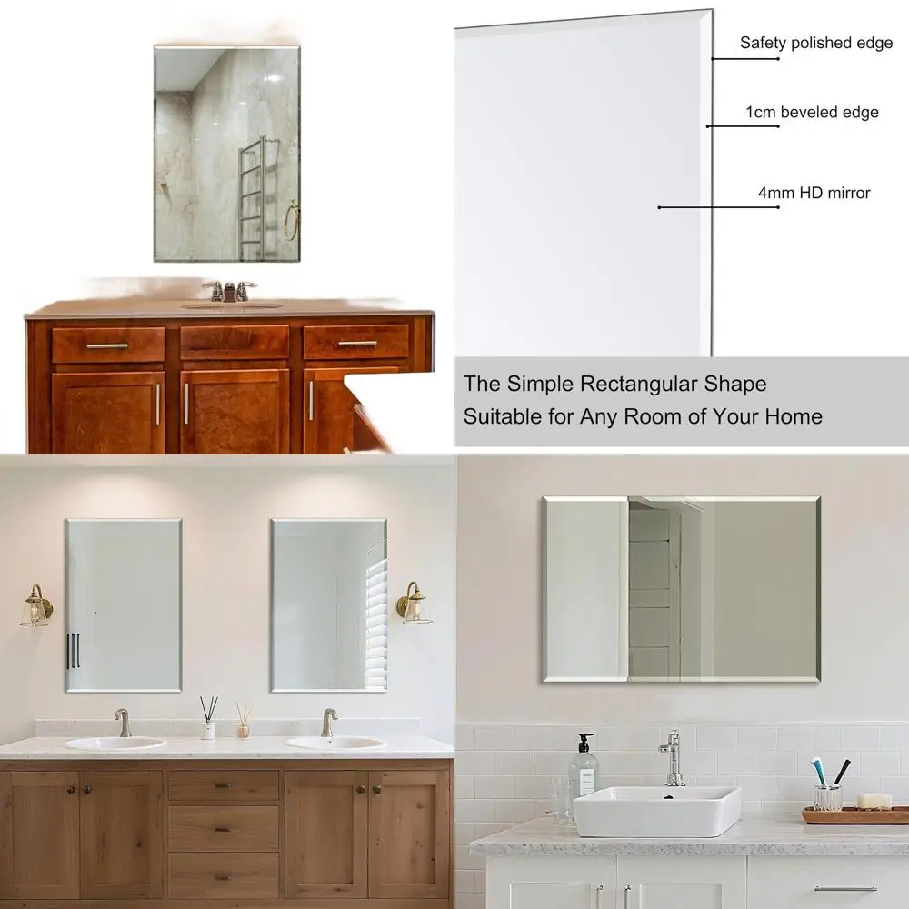 

24 x 36 Beveled Edge Wall Mirror for Accent, Vanity, and Entryway