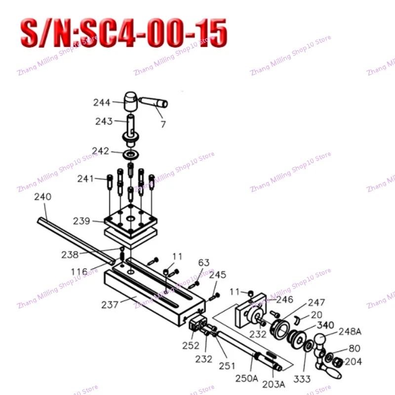 Resto composto per SIEG Tool Carrier Slide SC4-237 pezzi di ricambio per tornio