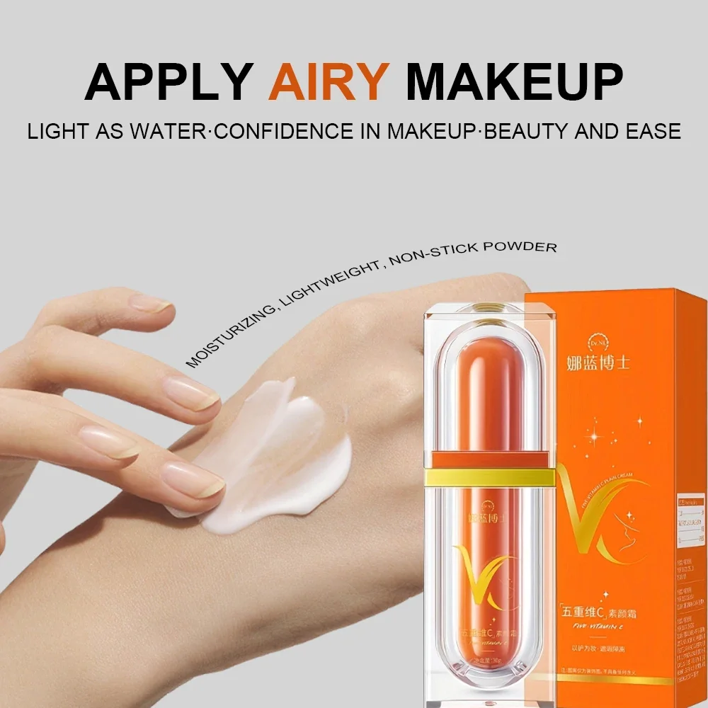 Crème pour le visage à la vitamine C, soin hydratant au toucher léger, bloc VC, dissimule pour une peau saine et brillante