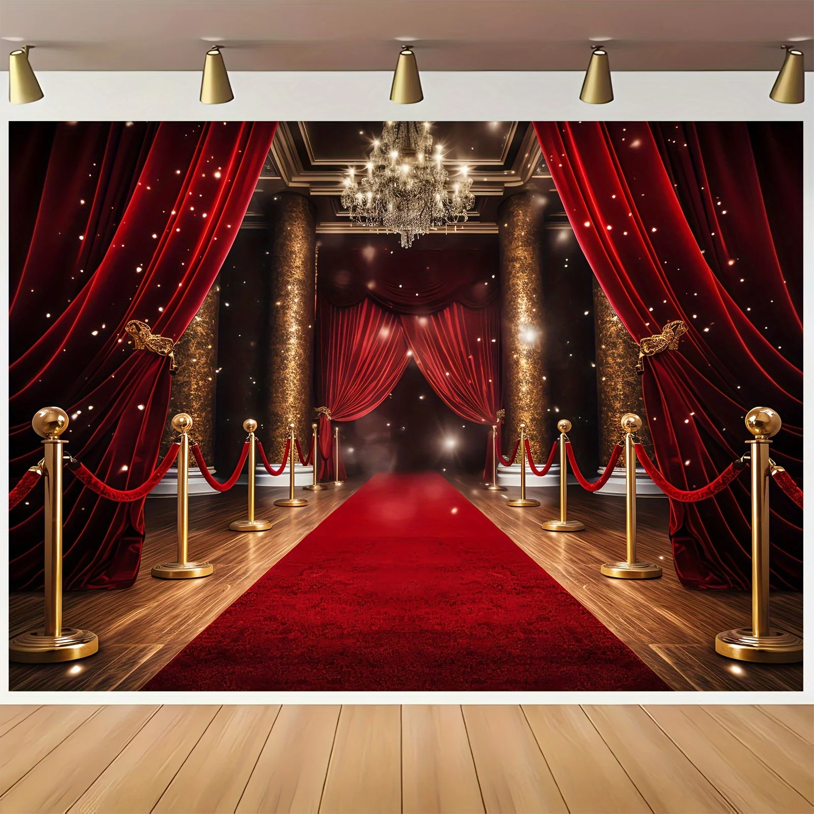 Large Red Carpet Backdrop - Premium Party Wall Decoration for Birthday Celebrations,Durable, Reusable, and Easy to Set Up