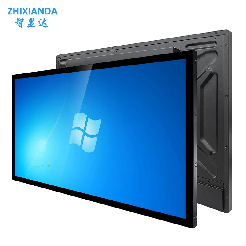 Factory 32 Inch Industrial PCAP Touch Screen Monitor 1920*1080 Waterproof Surface VESA Wall Mount LCD Display HDMI/VGA Speaker