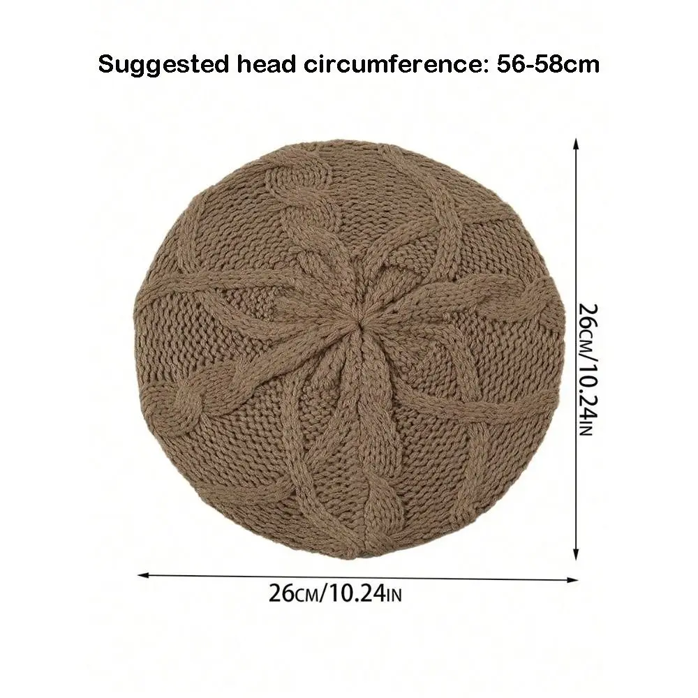 Baret Prancis Vintage Kasual Elegan, Baret Artis Elastis, Baret Rajut Bernapas Warna Solid, Penutup Kepala Wanita Musim Semi Gugur