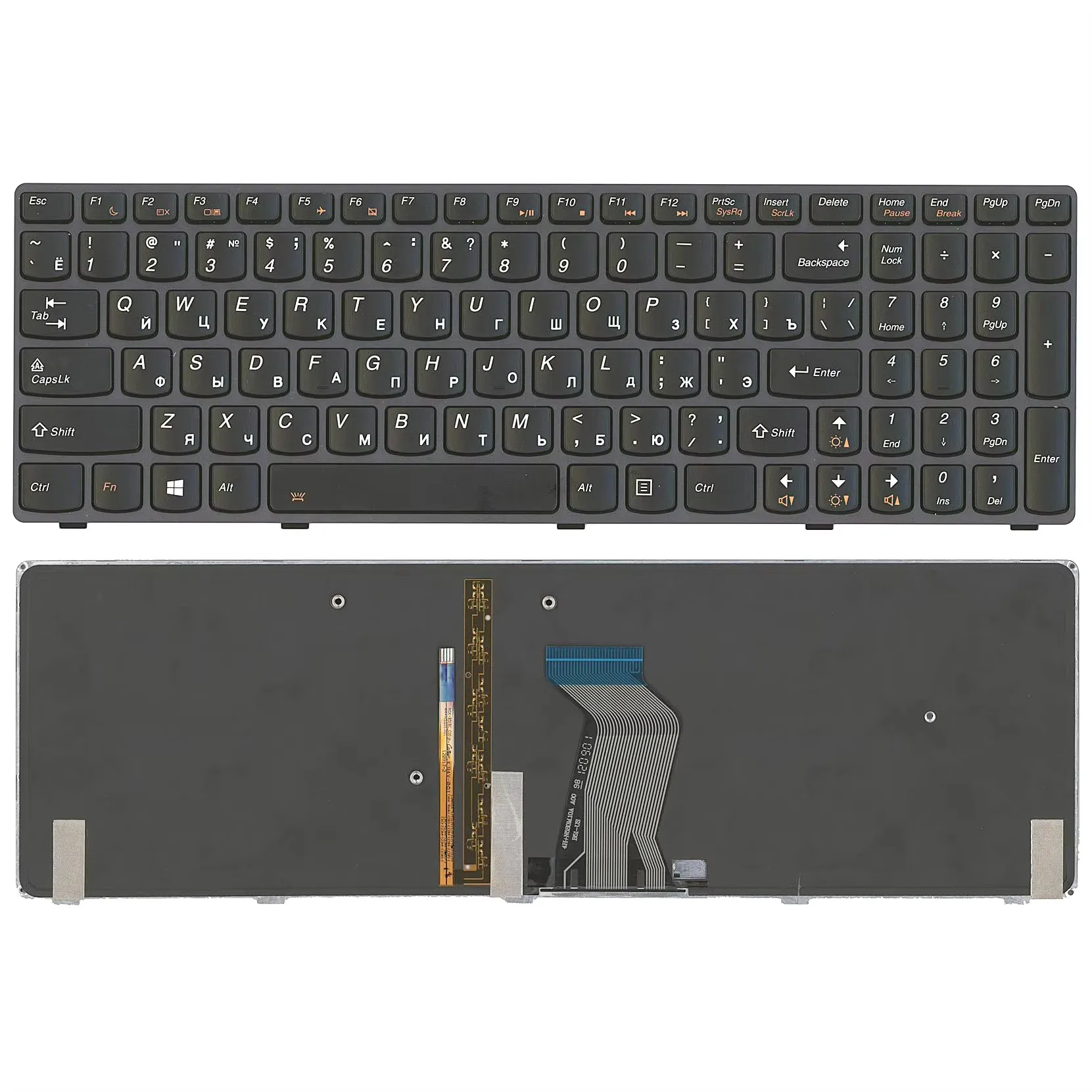 Keyboard for Lenovo IdeaPad Y580 Y580N Y580NT T4b8 25203133 With Backlight US/Russian Layout