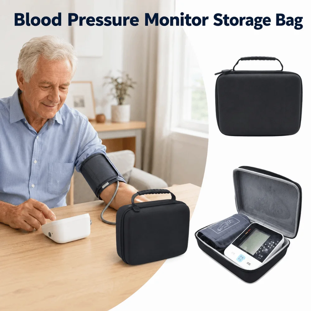 Shockproof Blood Pressure Monitor Storage Bag Waterproof Large Capacity Sphygmomanometer Protective Case Tear-resistant Portable