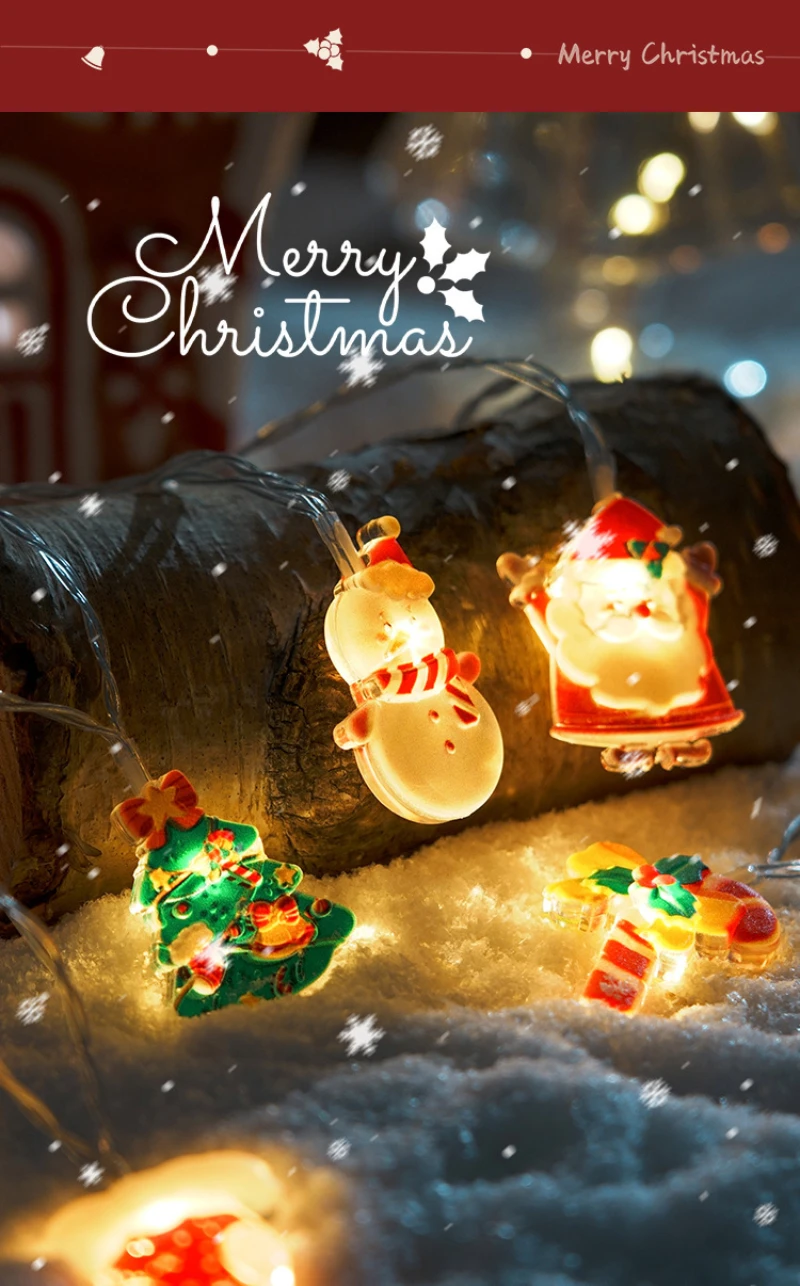 New Christmas decorative string lights Santa Claus atmosphere lantern strip store scene layout hanging