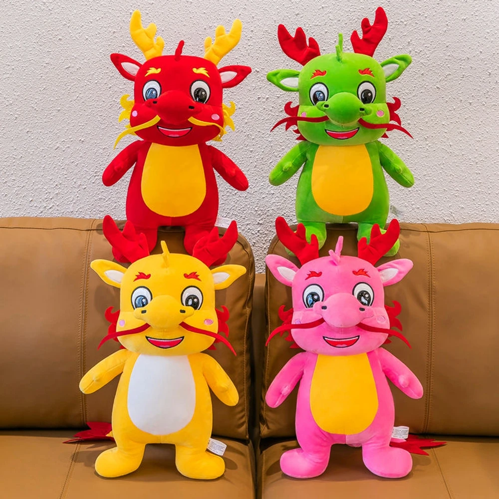 38CM Chinese Dragon Plush Toy Auspicious Zodiac In Charge Of Rain East China Sea Dragon King Kawaii Internet Celebrity Doll Gift