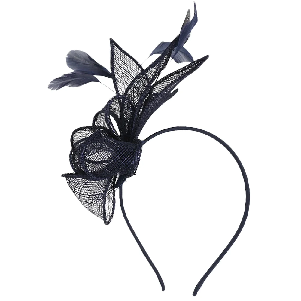 

Cocktail Party Hat Vintage Headpiece Fascinator Hairband Hats for Women Top Dress up Tea Headband Jute Material