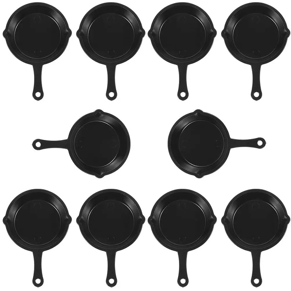 

20Pcs Mini Plastic Frying Pan Set Realistic Small Skillet for Dollhouse Kitchen Cooking Scene Accessories Collection