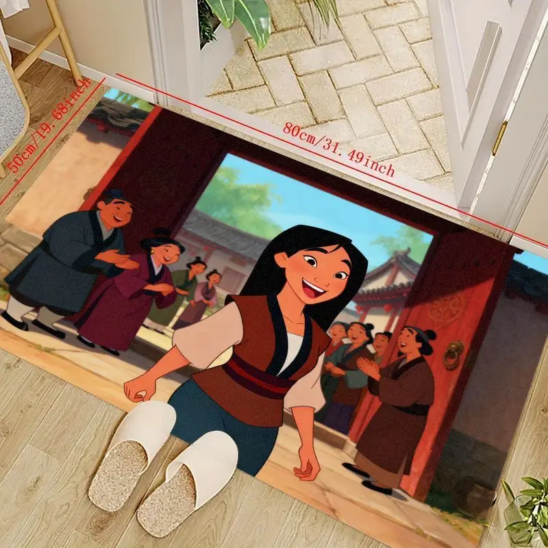 

1PC Disney Mulan Princess Warrior Animated Cartoon Character Carpet for Living Room Home Sofa Decoration, Kids Room Game Large D