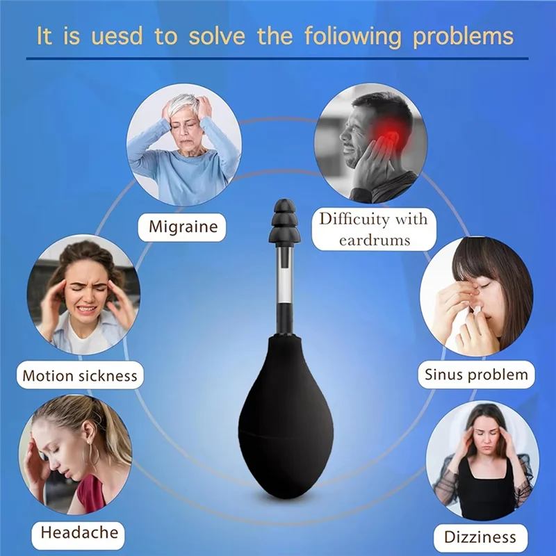 A74E-Silicone Ear Pressure Balance Tool สําหรับบรรเทาอาการปวดหัว, อุปกรณ์ลดความตึงเครียดแบบพกพาหู