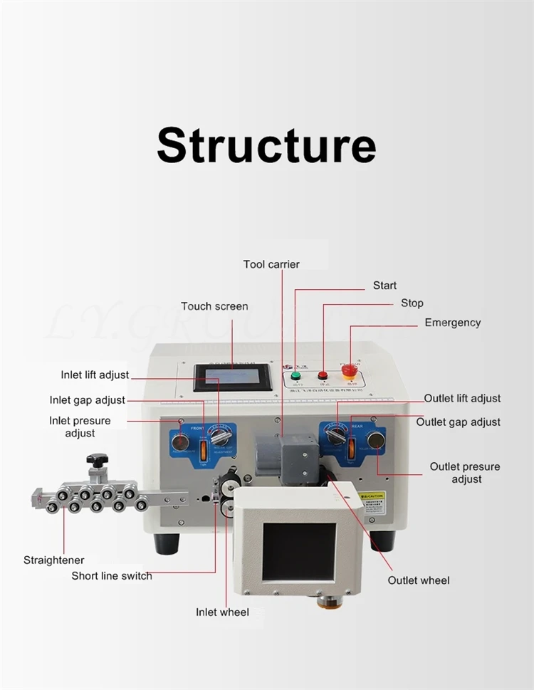 LY 806N أسلاك مزدوجة التلقائي شاشة تعمل باللمس تقشير تجريد آلة القطع مع وظيفة تويست ل 0.1-6mm2 AWG30 # -12 #
