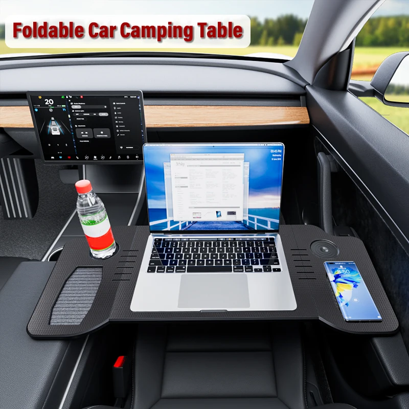 Desk for Tesla Model 3 / Y / S 2025 Car Steering Wheel Laptop Tray Food Desk Portable Office Table for Tesla Model 3 Model Y