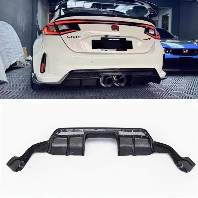 

Для Honda 11-го поколения Civic TypeR FL5 22 + задний бампер из настоящего углеродного волокна, диффузор, сплиттеры, спойлер, аксессуары, комплект кузова