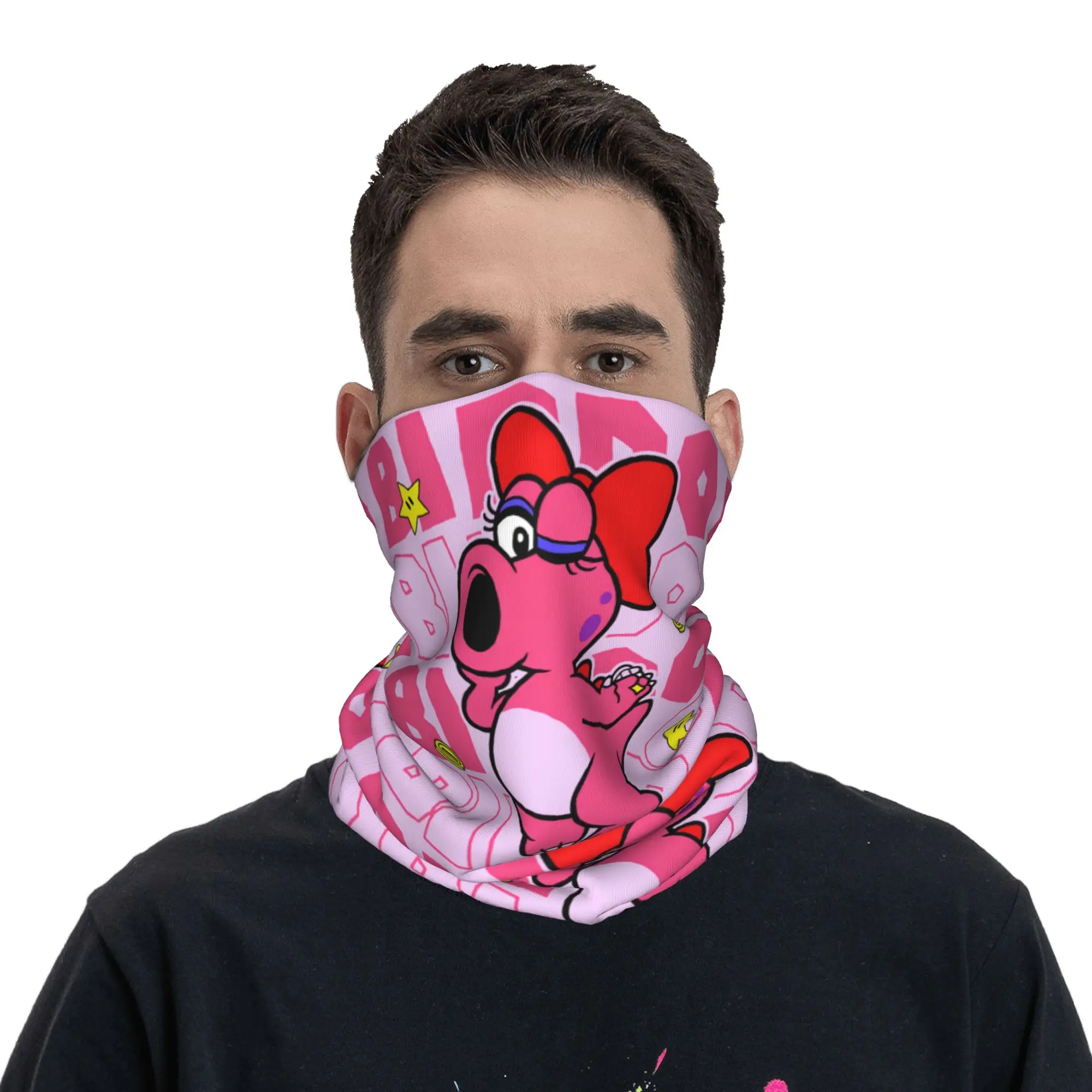 

Birdo Mario Anime Bandana Neck Gaiter for Ski Running Women Men Wrap Scarf Cartoon Balaclava Warmer