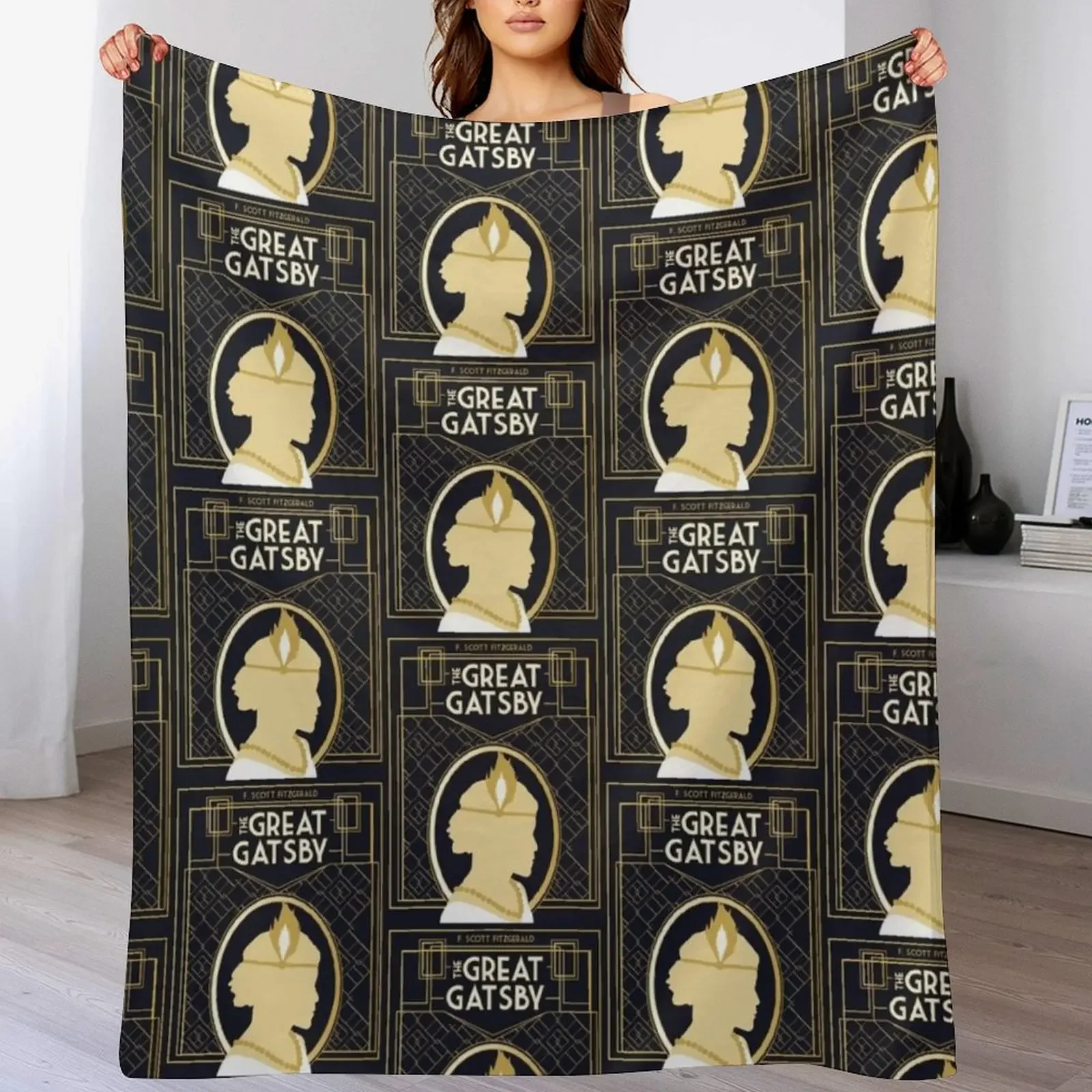 The Great Gatsby - Custom Book Cover Throw Blanket Decorative Sofas Sofa Tourist Flannel Fabric Blankets