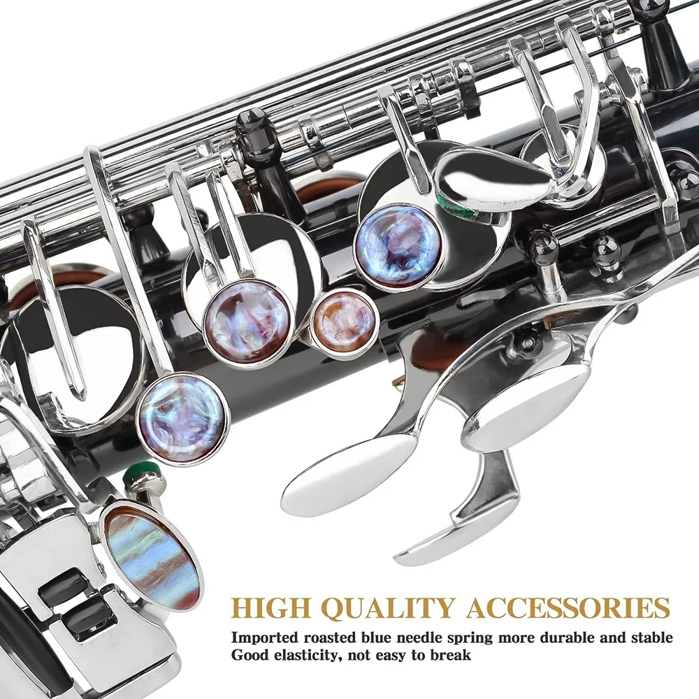 SLADE Eb Alto Saxophone للمبتدئين البالغين من النيكل الأسود مع قفازات حزام القصب للتنظيف - ملحقات الآلات الموسيقية #4