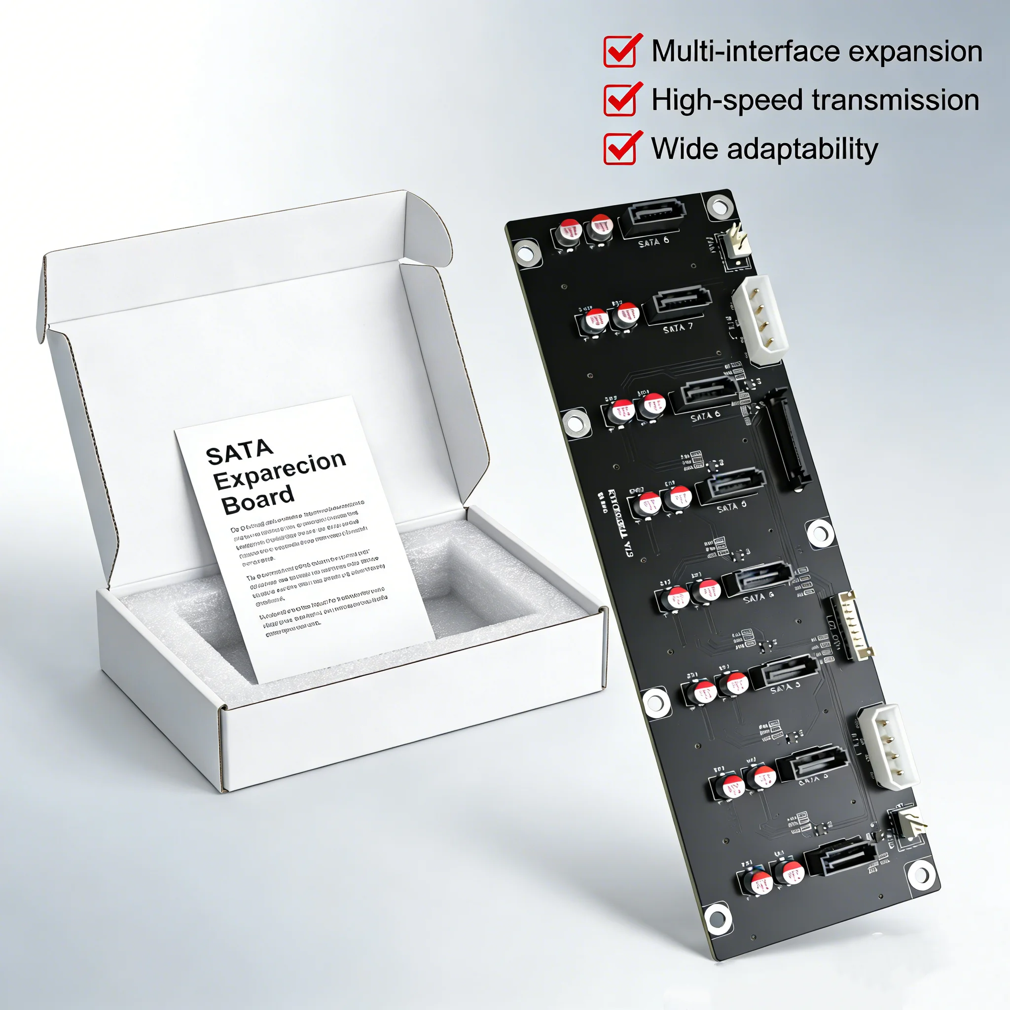 N3 JONSBO 8-Bay SATA Hard Drive Backplane Expansion Card for 3.5