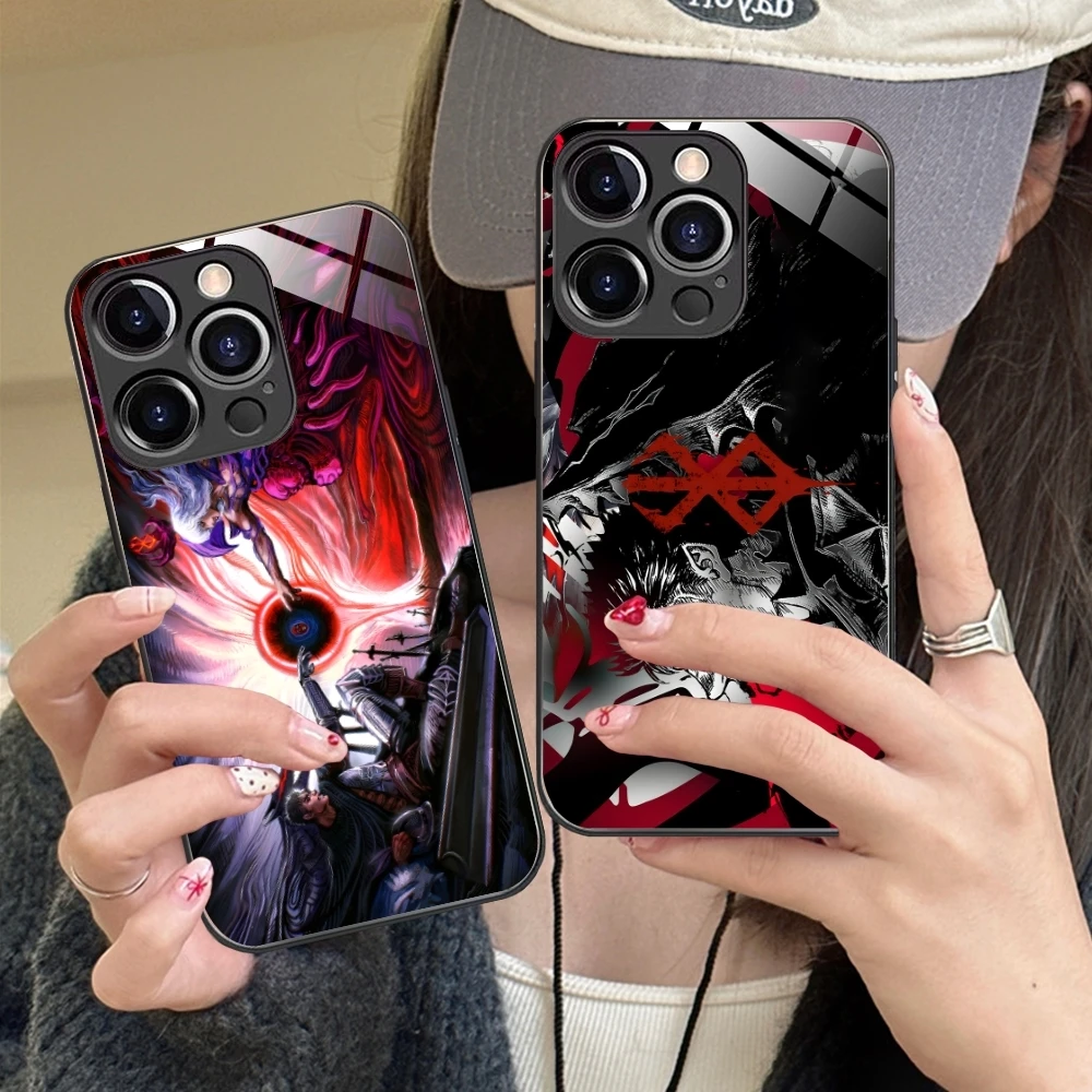 Painting B-Berserks Mobile Cell Phone Case for iPhone 16 15 14 13 12 11 X XR XS 8 Pro Max Plus Mini PC Glass Phone Cover Shell