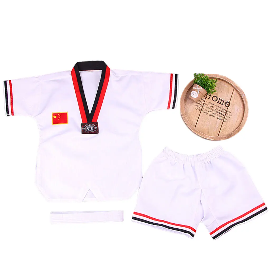 Taekwondo Uniform Replacement Solid Color Breathable Sweat Absorbent Beginner Learner Long Sleeve Exercising Uniforms