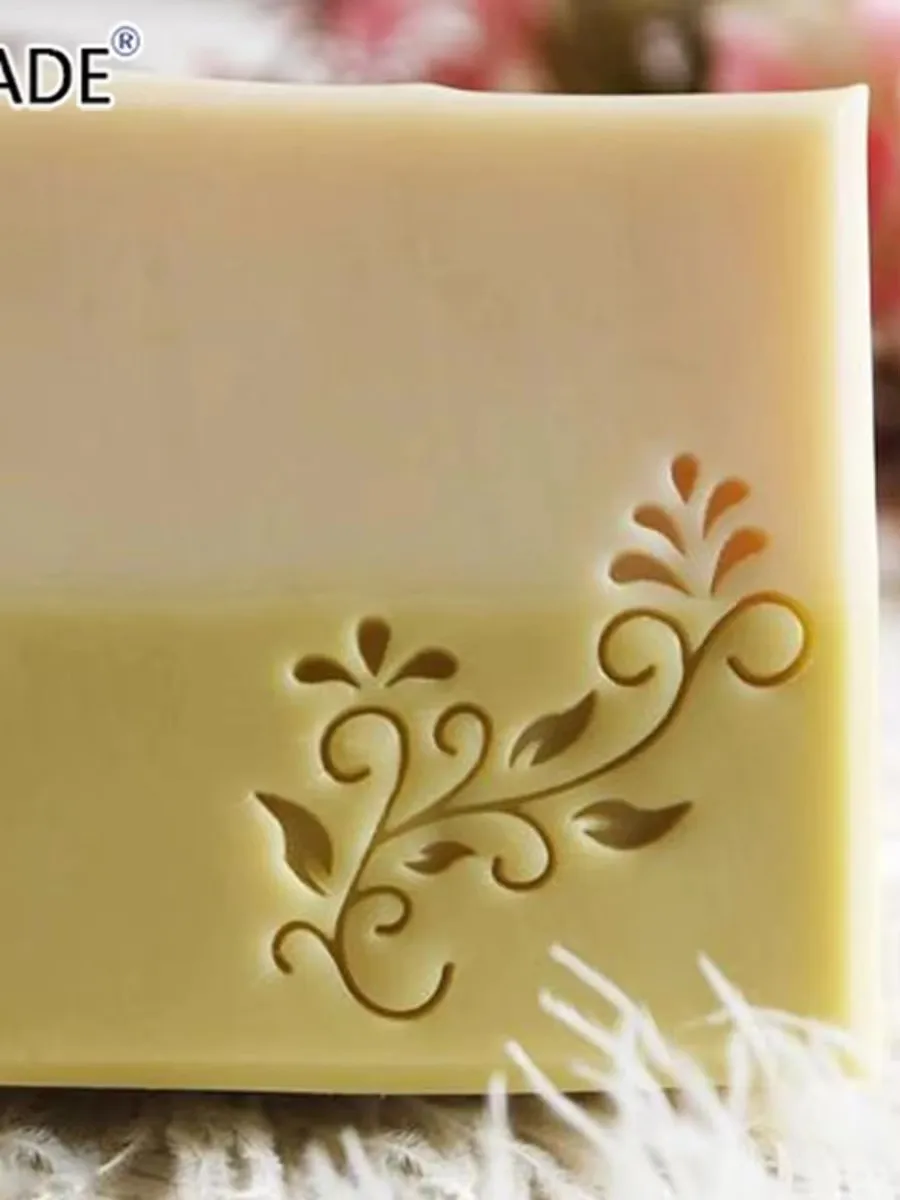 Plant Pattern Soap Stamp Transparent Soap Seal With Handle Acrylic Stamp Custom For Soap Making
