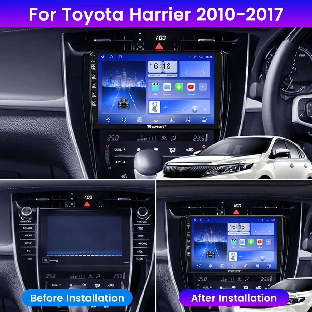 Android Car Radio For Toyota Harrier 2010-2017 Car Stereo 2Din Octa Core GPS Navigation Player IPS Screen Carplay Android Auto