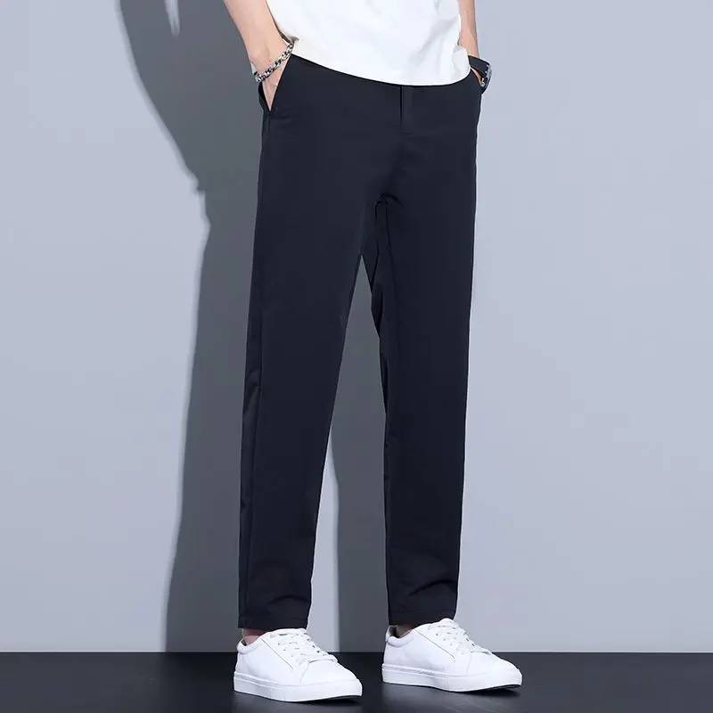

2025 Spring Summer Fashion Men's Loose Straight Leg Denim Pants Ultra-Thin Material Casual Korean Style Trend Trousers