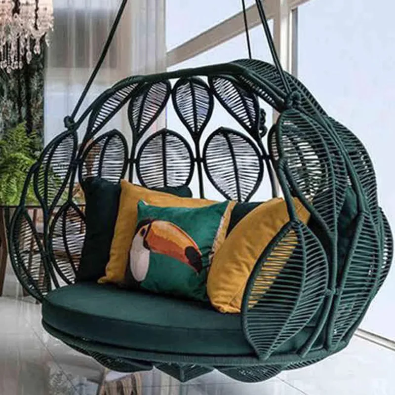 #Internet Celebrous Bird's Nest Hanging Chair Swing Basket Metal Durable Outdoor Furniture Courtyard Indoor Floor Cradle Balcony
