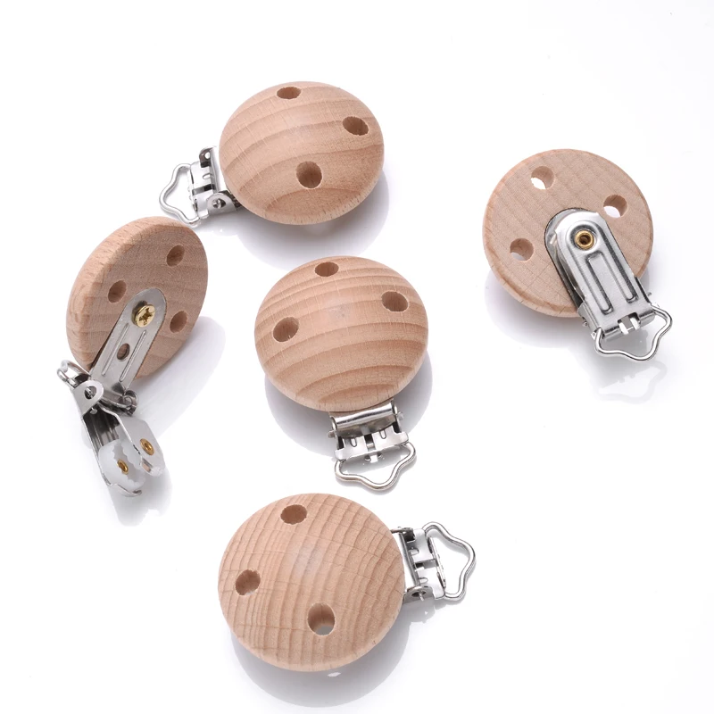 20 Stuks Beuken Fopspeen Clips Kauwtabletten Tandjes Houten Fopspeen Clip Dummy Clip Kettingen Voor Baby Bijtring Verpleging Accessoires