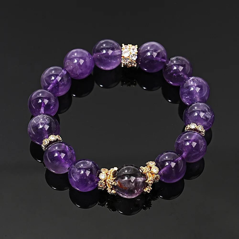 

Natural Uruguayan Amethyst Bracelet, Women's Light Luxury Fashion Bracelet, Gift.