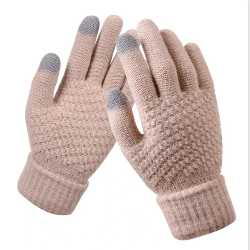 Gants d'hiver à écran tactile pour femmes, gants de ski en plein air, gants épais et chauds, laine 216.239., doigts complets