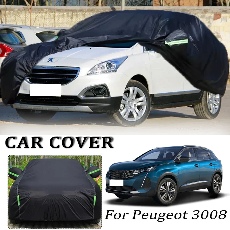 

For Peugeot 3008 E-3008 Car Covers Outdoor Waterproof Dustproof Sun Rain Snow Protection Thick Oxford Cloth Full Car Accessories