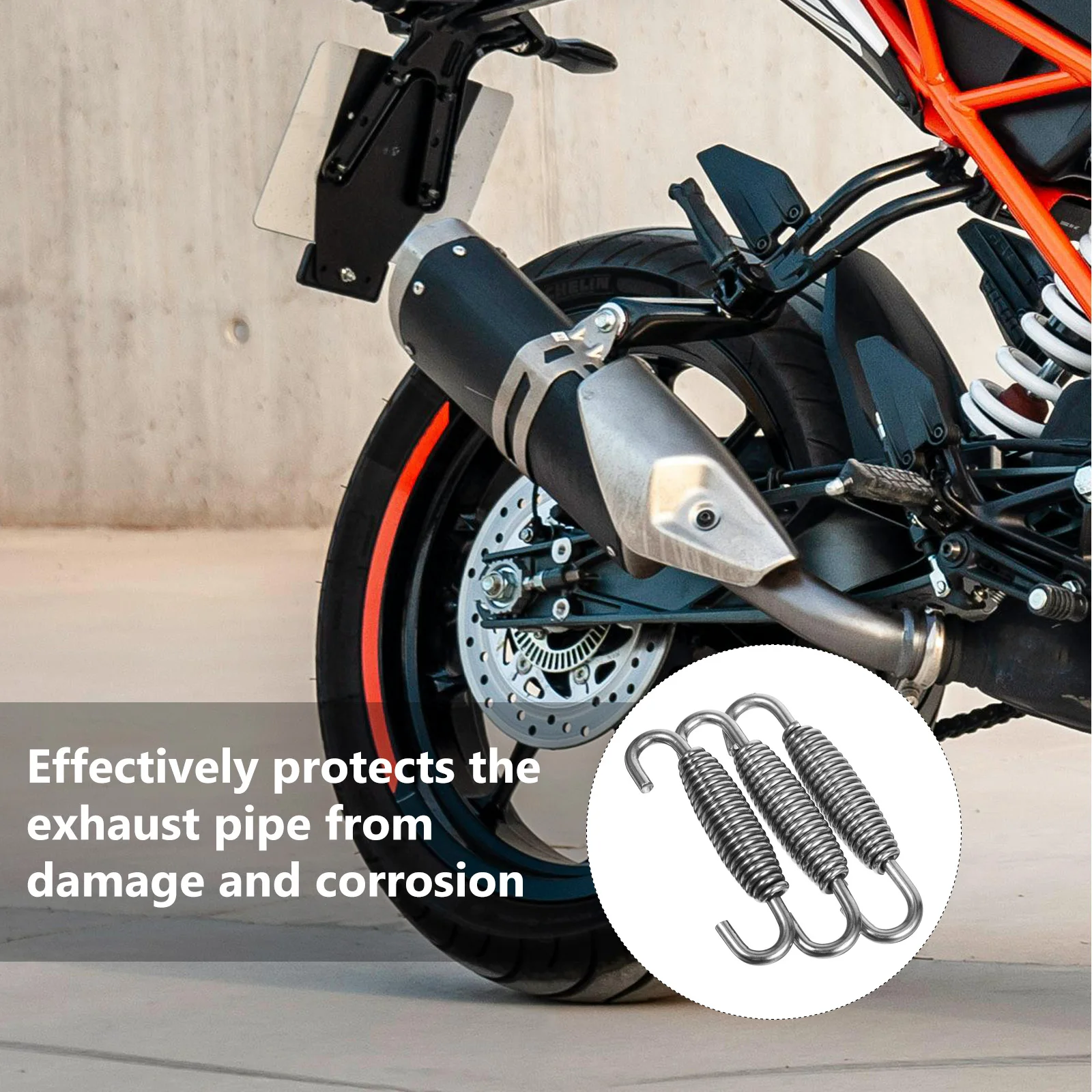 

3Pcs Exhaust Pipe Spring 55mm Stainless Steel Strong Motorcycle Pipe Hook Swivel Hook Muffler Repair Accessories