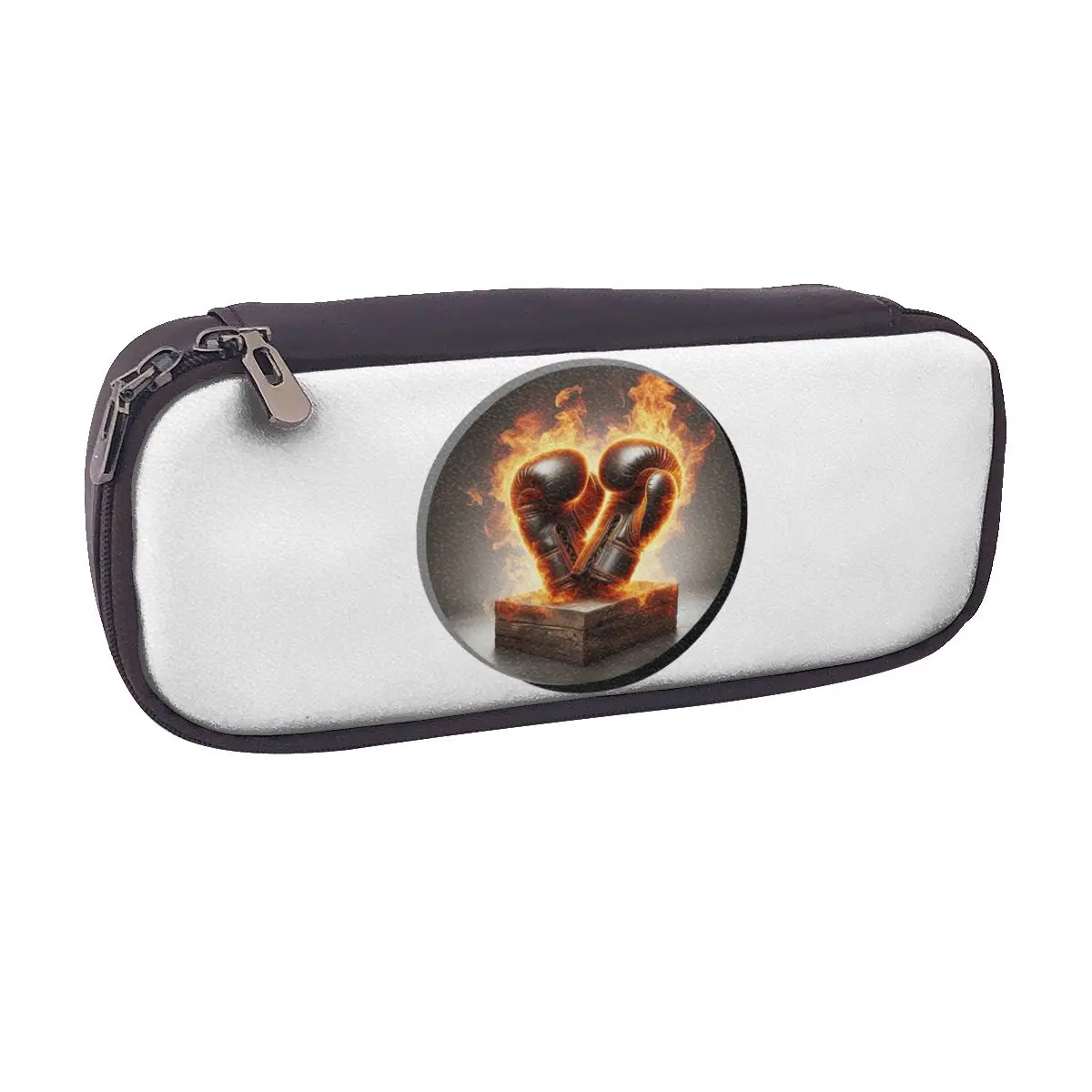 

Flaming Boxing Gloves Leather Pencil Case for Students School Pen Box Pencil Bag Stationery Supplies Pen Holder Bag