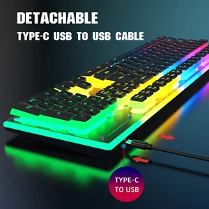 مجموعة ماوس لوحة مفاتيح بودينغ لاسلكية قابلة للشحن 2.4G USB RGB لوحة مفاتيح الإضاءة الخلفية ومجموعة فئران الألعاب للمكتب المنزلي أعلى 12 مبيعات مضيئة لوحة المفاتيح اللاسلكية والماوس - No10