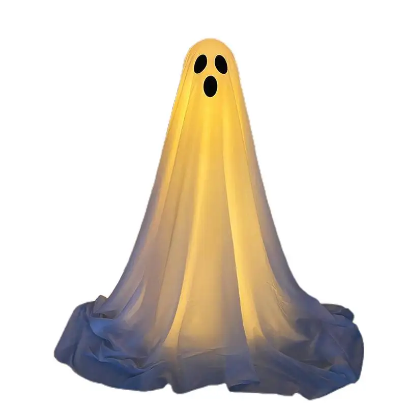 

Glowing White Cloth Ghost LED Lighted Spooky Ghost Decoration Light Up Ghost Spooky Ghost Halloween Decor Creepy Decoration For