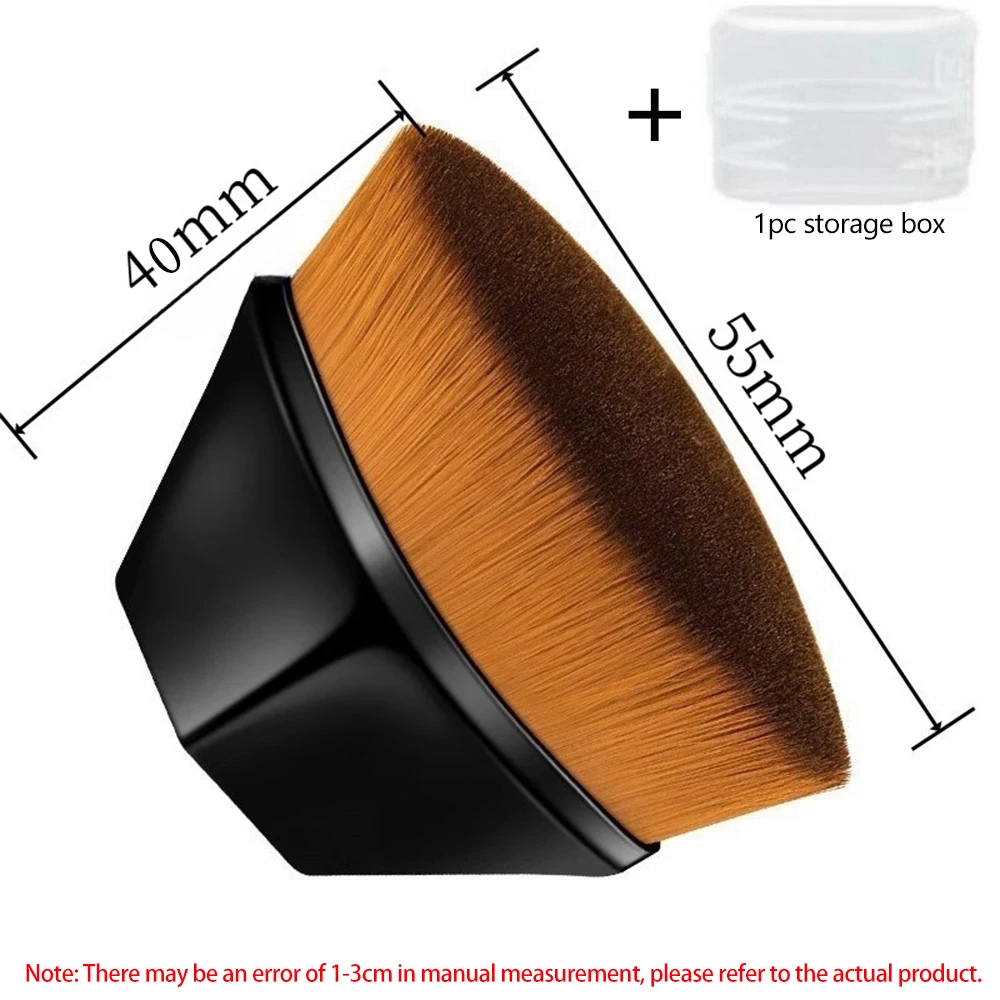 Foundation Makeup Brushes Flat Top Face Blush Powder Puff Cosmetics Tools For Blending Liquid Fast Flawless Makeup Application