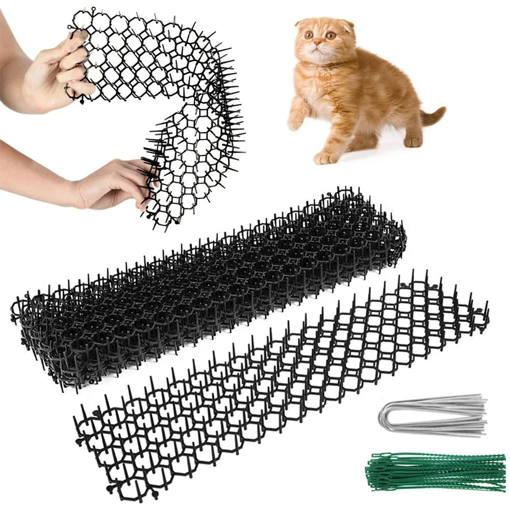 6/10Pcs Cat Scat Mats Anti-cat Dog Repellent Deterrent Mat Prickle Strips Keep Pet Cat Away Digging Climbing Spike