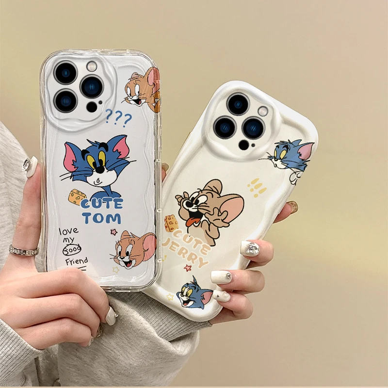 

New T-Tom And J-Jerry Couple Phone Case For iPhone 16 Pro Max Case 15 14 13 12 11 8 7 Pro X XR XS Max Dustproof Shockproof Cover