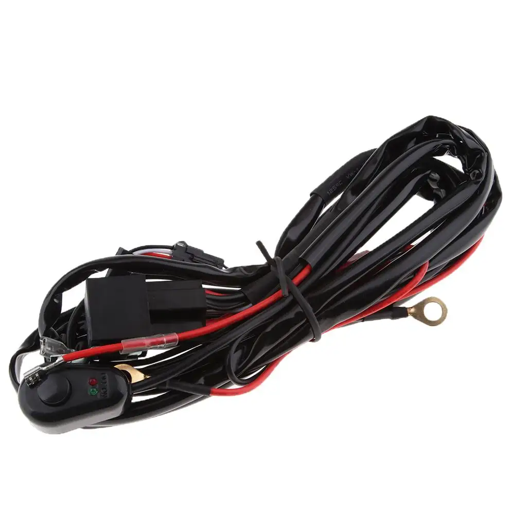

LED Light Bar Wiring Harness Kit ON/OFF Switch Cable for Motorcycle