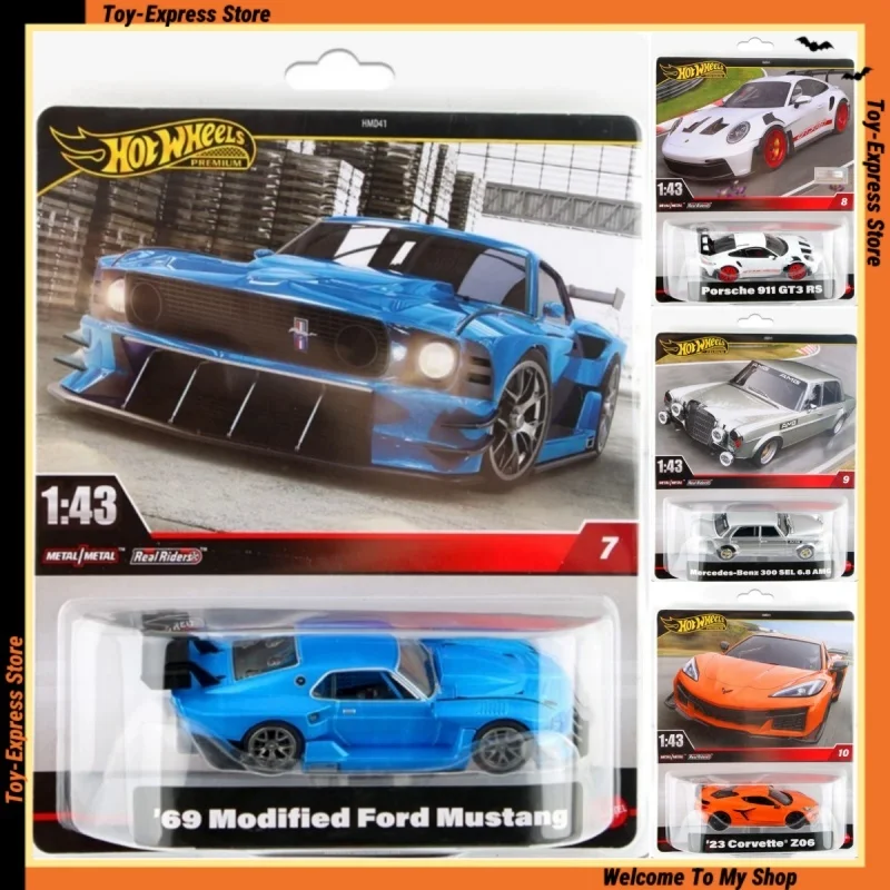 

Hot Wheels Premium 1:43 2024, детские игрушки, модель автомобиля Hotwheels для мальчиков, детские игрушки Ford Mustang Porsche 911 Mercedes-Benz Corvette