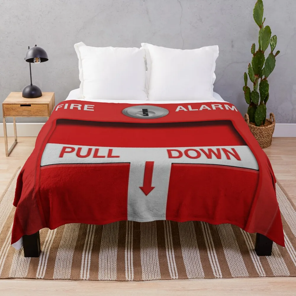 Fire Alarm Pull Station Throw Blanket Hairy Blanket Designer Blankets