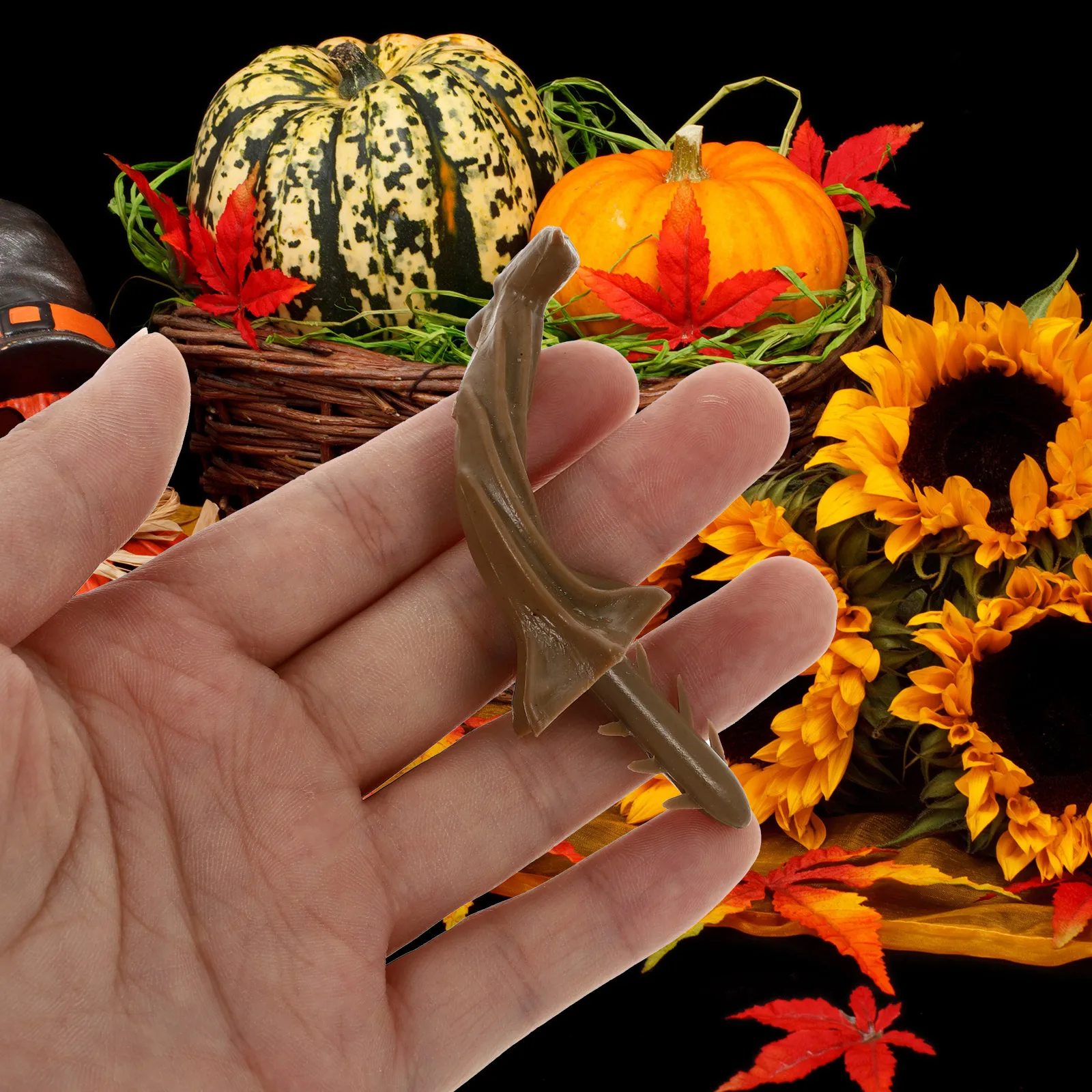 

20 Pcs Pumpkin Decoration Accessories DIY Crafts Themed Stems Autumn Lifelike Decorations Plastic Halloween